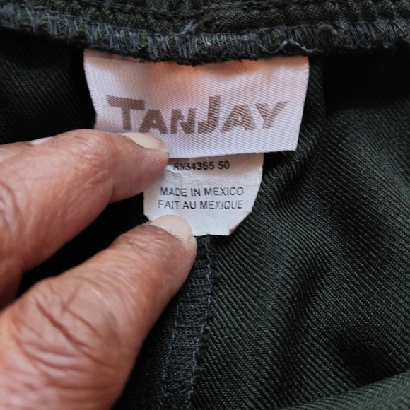 Tan Jay Forest Green Elastic Waist Dress Pants. Size 18 - Picture 2 of 9